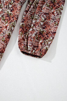 Bloemenprint Midi-jurk Bruin