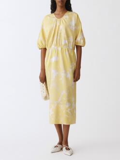 Bloemenprint Midi-jurk Geel