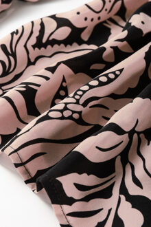 Bloemenprint Plus Size Jurk Zwart