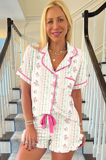 Bloemenprint Pyjama Set Wit