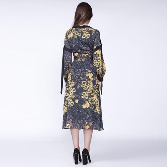 Bloemenprint wrap midi -jurk Veelkleurig