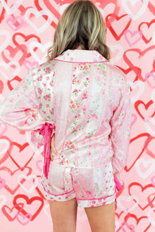 Bloemenpyjama Set Koraal