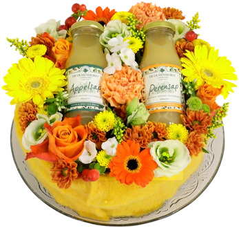 Bloementaart met Olmenhorst sappen