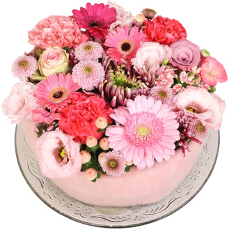 Bloementaart roze tinten