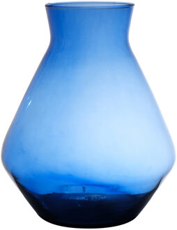 Bloemenvaas Alexandra - transparant blauw - eco glas - D19 x H25 cm - Vazen