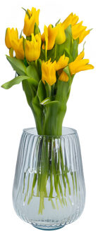 Bloemenvaas Amar - helder transparant glas - D25 x H29 cm - decoratieve vaas - bloemen/takken - Vazen