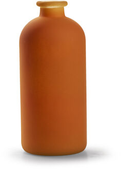 Bloemenvaas Avignon - Fles model - glas - mat oranje - H25 x D11 cm