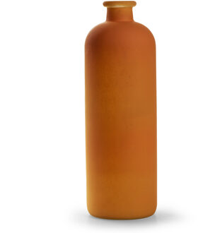 Bloemenvaas Avignon - Fles model - glas - mat oranje - H33 x D11 cm