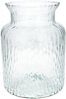 Bloemenvaas Base - helder transparant glas - D19 x H25 cm - decoratieve vaas - bloemen/takken