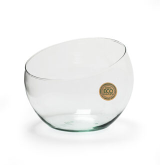 Bloemenvaas Bob - helder transparant - eco glas - D20 x H16 cm - bol vaas/lage schaal