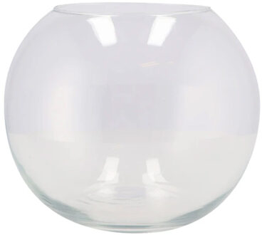 Bloemenvaas bol/rond model - transparant glas - D25 x H20 cm - Vazen