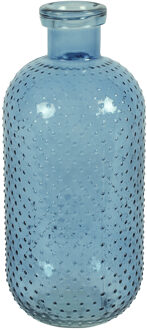 Bloemenvaas Cactus Dots - blauw - glas - D15 x H35 cm