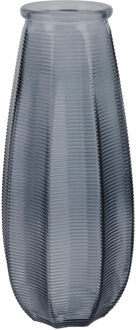 Bloemenvaas Capella - boeket - glas - grijs- H28 cm