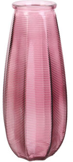 Bloemenvaas Capella - boeket - glas - roze- H28 cm