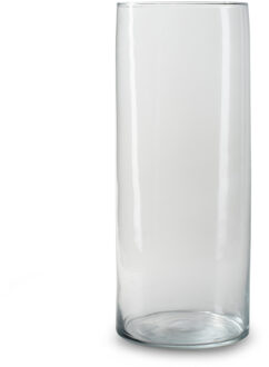 Bloemenvaas Chelsea - helder transparant - glas - D12,5 x H30 cm - cilinder vaas