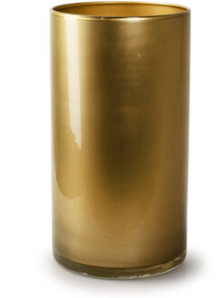 Bloemenvaas - cilinder model glas - metallic goud - H30 x D15 cm