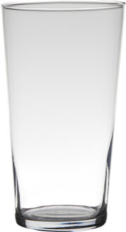 Bloemenvaas - conisch - glas - transparant - D14 x H25 cm - Boeketten