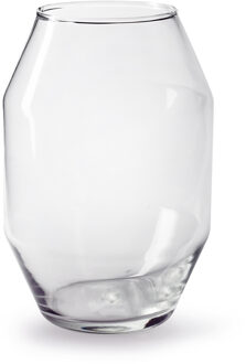 Bloemenvaas Diamant - helder transparant - glas - D17 x H25 cm - diamant vorm vaas
