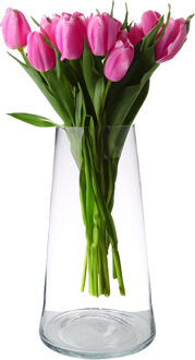 bloemenvaas Donna - glas - transparant - 18 x 40 cm - Vazen