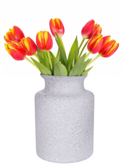Bloemenvaas Dubai - grijs graniet - glas - D14 x H20 cm