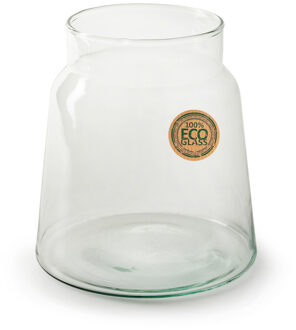 Bloemenvaas - Eco glas transparant - H20 x D14.5 cm