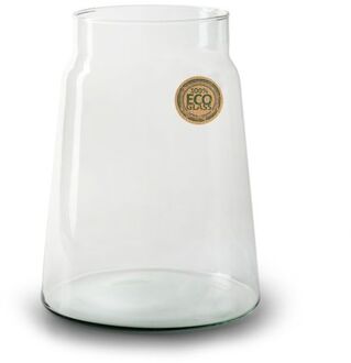Bloemenvaas - Eco glas transparant - H25 x D19 cm - Vazen