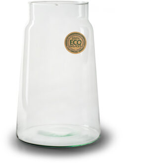 Bloemenvaas - Eco glas transparant - H30 x D19 cm - Vazen
