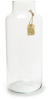 Bloemenvaas - Eco glas transparant - H35 x D14.5 cm - Vazen