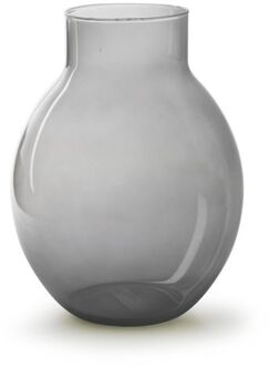 Bloemenvaas - Eco smoke glas - lichtgrijs/transparant - H25 x D19 cm - Vazen