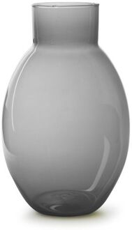 Bloemenvaas - Eco smoke glas - lichtgrijs/transparant - H32 x D20 cm - Vazen
