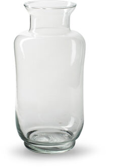 Bloemenvaas Ella - helder transparant - glas - D13 x H26 cm - fles vaas