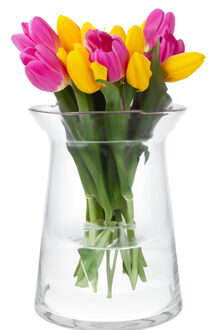 Bloemenvaas Ella - helder transparant glas - D23 x H30 cm - decoratieve vaas - bloemen/takken