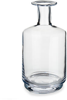 Bloemenvaas flesvorm van glas 17 x 28 cm - Vazen Transparant