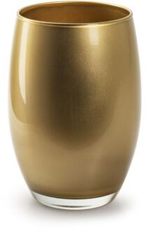 Bloemenvaas Galileo - goud kleurig stevig glas - H20 x D14 cm - Vazen Goudkleurig