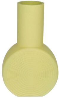 Bloemenvaas - geel - matglas - D6 x H23 cm - Vazen