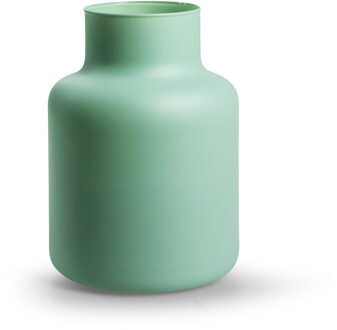 Bloemenvaas Gigi - mat groen - eco glas - D14,5 x H20 cm - melkbus vaas