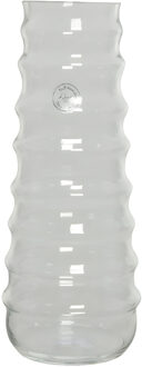 Bloemenvaas handgemaakt - glas - 15 x 35 cm - transparant