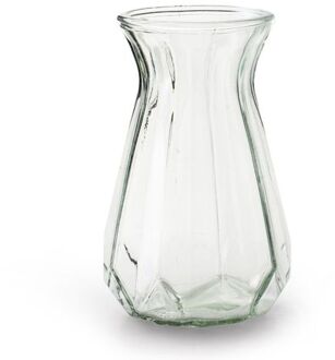 Bloemenvaas - helder/transparant glas - H18 x D11.5 cm - Vazen