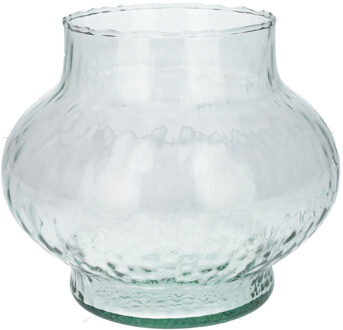 Bloemenvaas Holly - helder transparant glas - D19 x H16 cm - decoratieve vaas - bloemen/takken