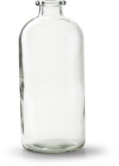 Bloemenvaas Jardin - helder transparant glas - D11 x H25 cm - flesvaas - fles vaas