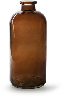 Bloemenvaas Jardin - transparant bruin glas - D11 x H25 cm - flesvaas