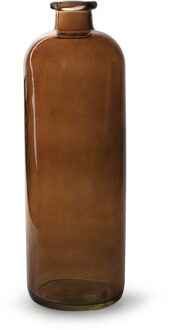 Bloemenvaas Jardin - transparant bruin glas - D11 x H33 cm - flesvaas