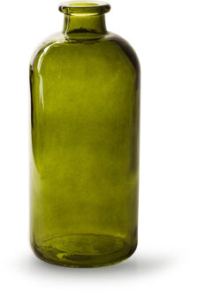 Bloemenvaas Jardin - transparant groen glas - D11 x H25 cm - flesvaas