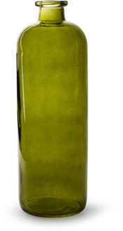 Bloemenvaas Jardin - transparant groen glas - D11 x H33 cm - flesvaas