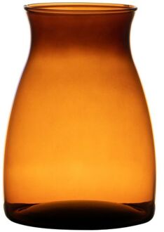 Bloemenvaas Julia - Amber Orange - glas - D10 x H20 cm - Vazen Oranje