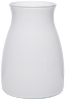 Bloemenvaas Julia - wit glans - glas - D10 x H20 cm