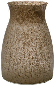 Bloemenvaas Julia - zand/beige graniet - glas - D10 x H20 cm - Vazen