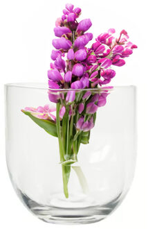 Bloemenvaas Karel - helder transparant glas - D19 x H19 cm - decoratieve vaas - bloemen/takken