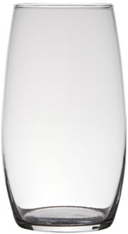 Bloemenvaas klassiek - transparant glas - 25 x 14 cm - rond model - boeketvaas