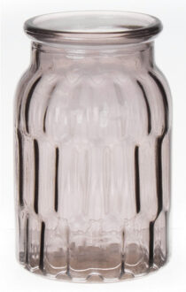 Bloemenvaas klein - grijs - glas - D10 x H16 cm - Vazen